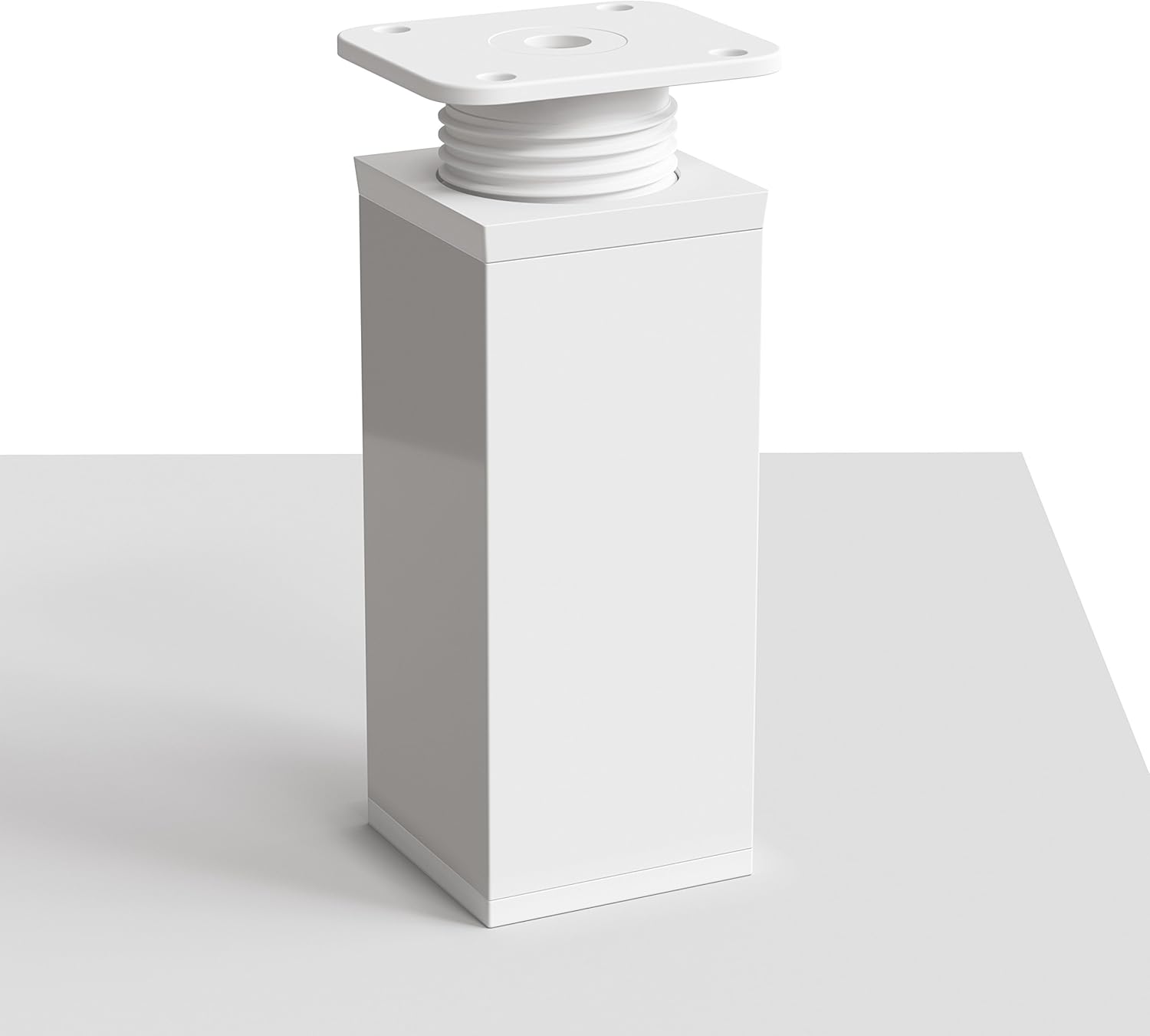 sossai® Design Furniture feet MFV1 | Height Adjustable | Set of 8 | Square Profile: 40 x 40 mm | Color: White | Height: 60mm (+ 20mm) | Material: Aluminum | High Quality Wood Screws Included - Image 3