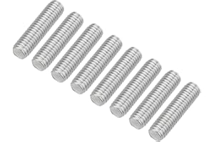uxcell 8Pcs Fully Threaded Rod, M8 x 30mm 304 Stainless Steel Right Hand Thread Bar Studs M8-1.25 Thread Pitch for Furniture Machinery Assembly