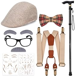 JcHrmers 7 PCS 100 Days of School Old Man Costume
