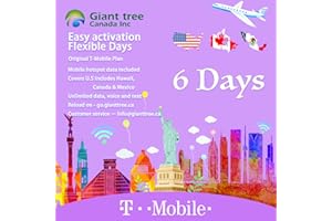 USA Mexico Canada Travel Plan(USA Travel sim Card): Flexible Days(6 Days Included), Unlimited Data/Calls/Texts