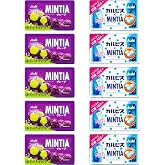 Mintia Japanese Mint Tablet Candy Assortment Grape 5pcs &amp; Calpico 5pcs