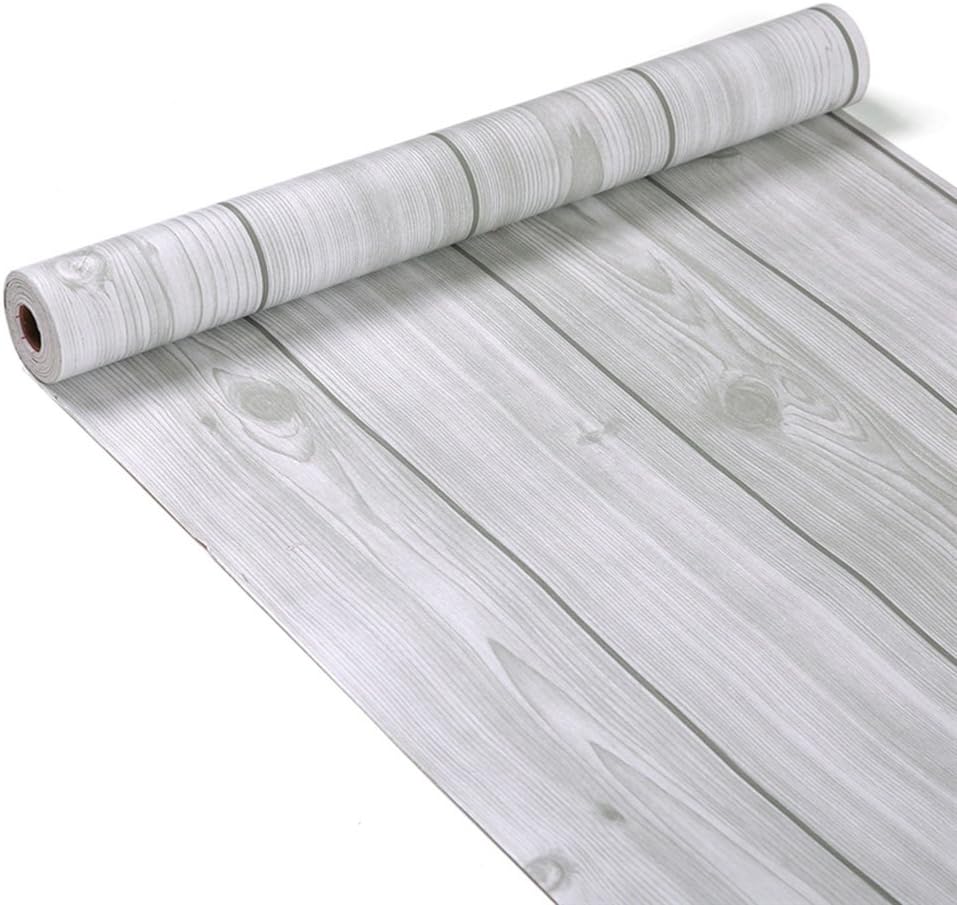 Self Adhesive Vinyl Grey Wood Shelf Drawer Liner Contact Paper for Walls Kitchen Cabinets Backsplash Table Counter top Cupboard Furniture Door Decal 17.7 Inch by 32 Feet