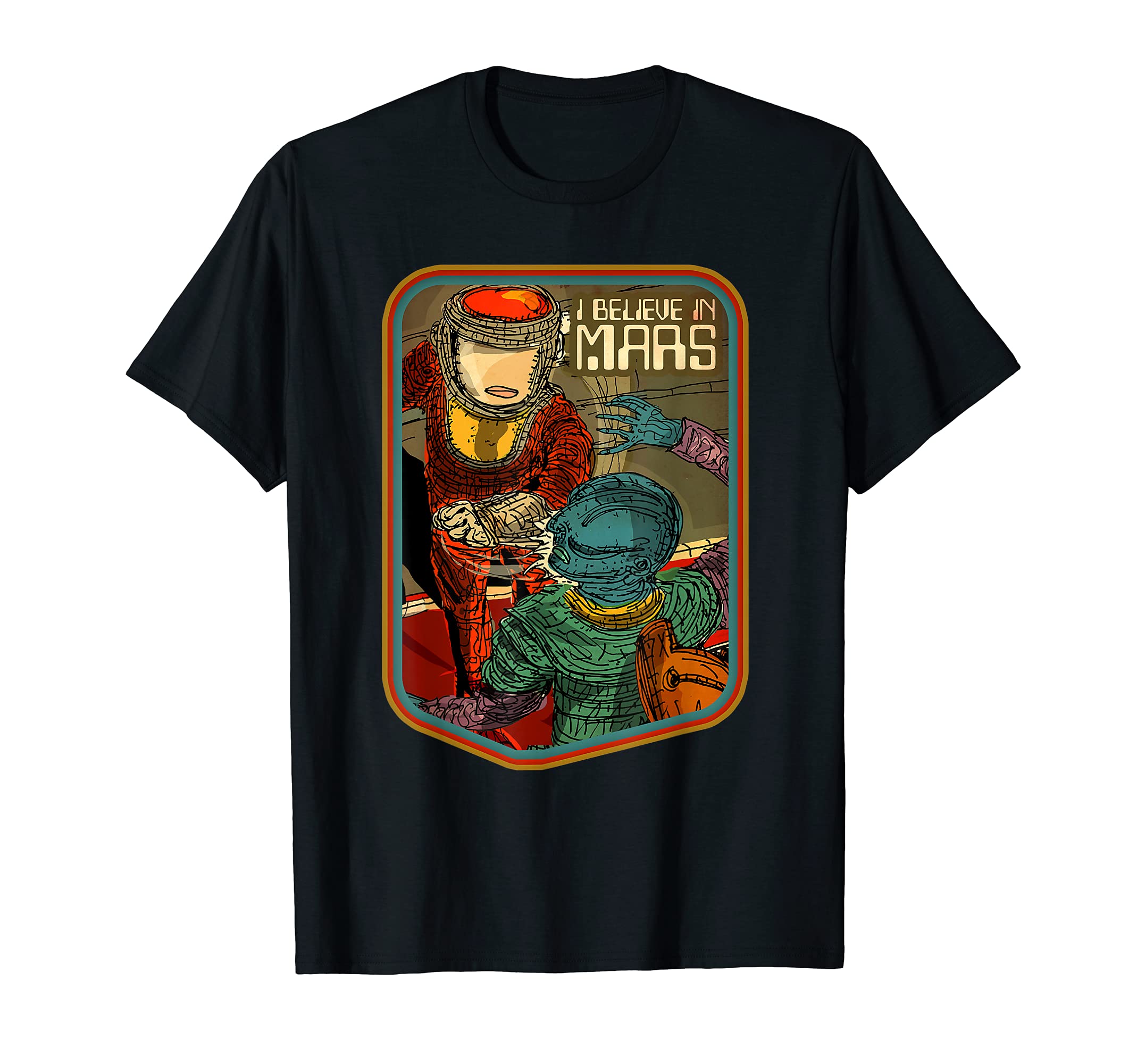 NASA I Believe in MARS Fun Anime Art for Space and Science T-Shirt
