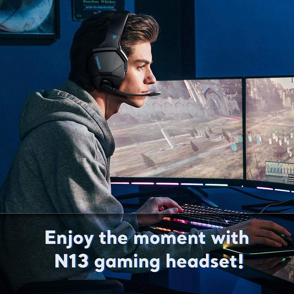 Jeecoo N13 Stereo Gaming Headset PS4 3.5mm Over Ear Gaming Headphones with Microphone - Lightweight Frame Compatible with PC, Laptop, Xbox One Controller: Computers & Accessories