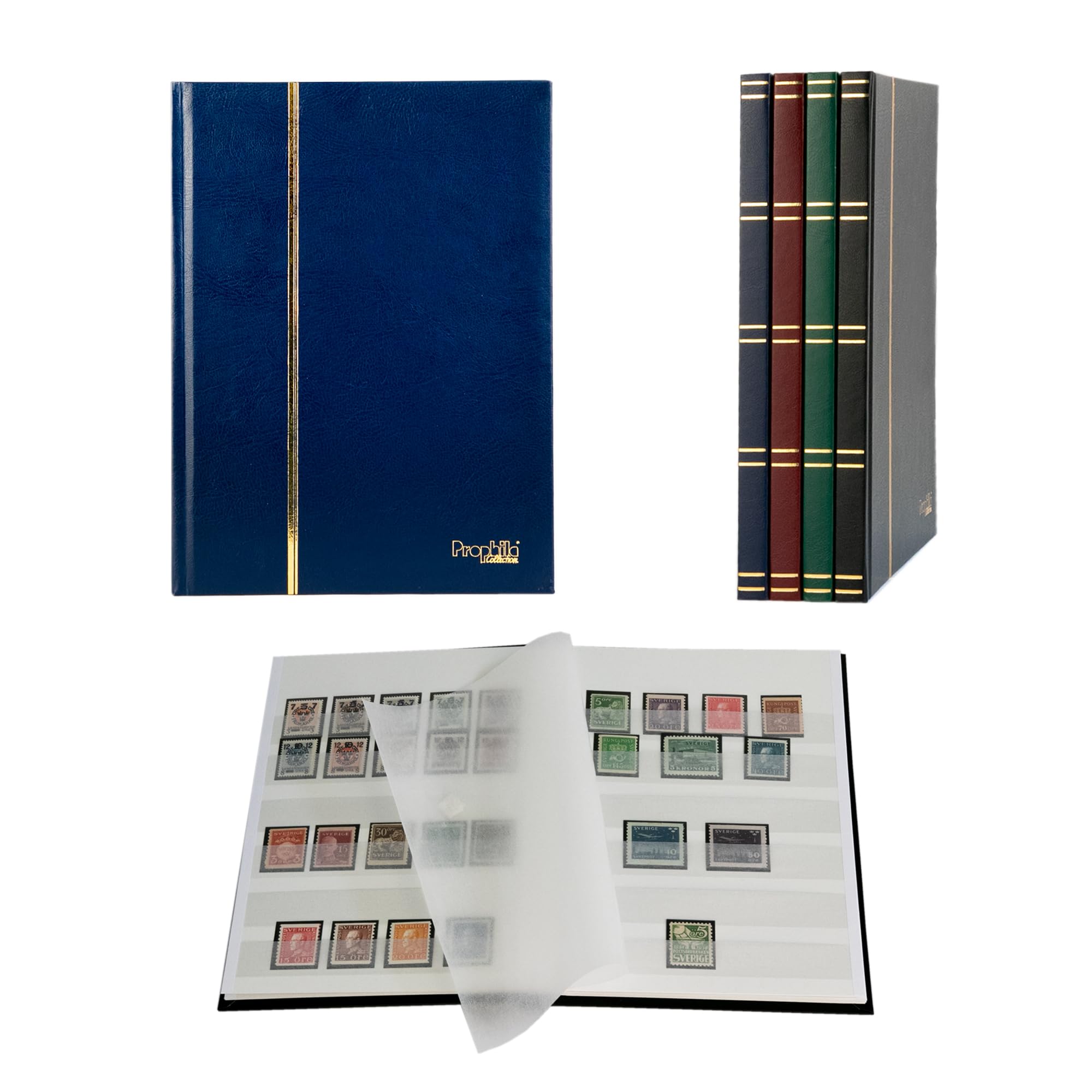 Prophila stamp album (new) 16 white sides, blue cover — image 1
