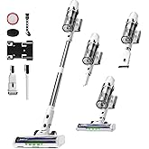 ElecKeys Cordless Vacuum Cleaner, 580W 48KPA 65Mins Vacuum Cleaners for Home, Self-Standing Anti-Tangle Vacuum with LED Display, Rechargeable, Lightweight, Cordless Vacuum for Floors/Pet Hair/Carpets