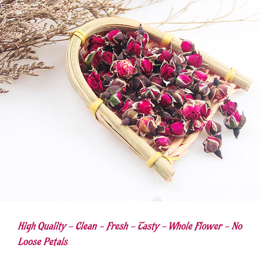 Tè Alla Rosa, Petali di Rosa, Blooming Rose, Tè Boccioli di Rosa, Tè Boccioli di Rosa, Boccioli di Rosa Essiccati, Fornitura di Vitamine, Buono Per La Salute (100g)