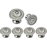 QCAA Mini Jewelry Box Knob for Small Wooden Box, Dresser Knob, 18mm x 16mm(0.71"x0.63"), Nickel Plated, 6 Pack, Made in Taiwan