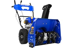 BILT HARD Snow Blower Gas Powered, 24 Inch 2-Stage Self-Propelled 212cc Engine with Electric Start, LED Headlight, 13" Snow Terrain Tires, Gas Snow Blower for Driveway