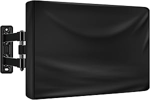 HUFUOUT Outdoor TV Cover 40-43 Inch, TV Display Protector, Waterproof and Weatherproof Outside Flat Screen Cover (39.5''W x 25''H), 600D Fabric, Black (40"-43")