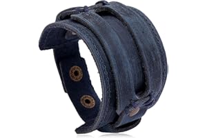 Pitmmord Punk Rock Adjustable Small Wristband Faux Leather Arm Band Cuff Bracelet