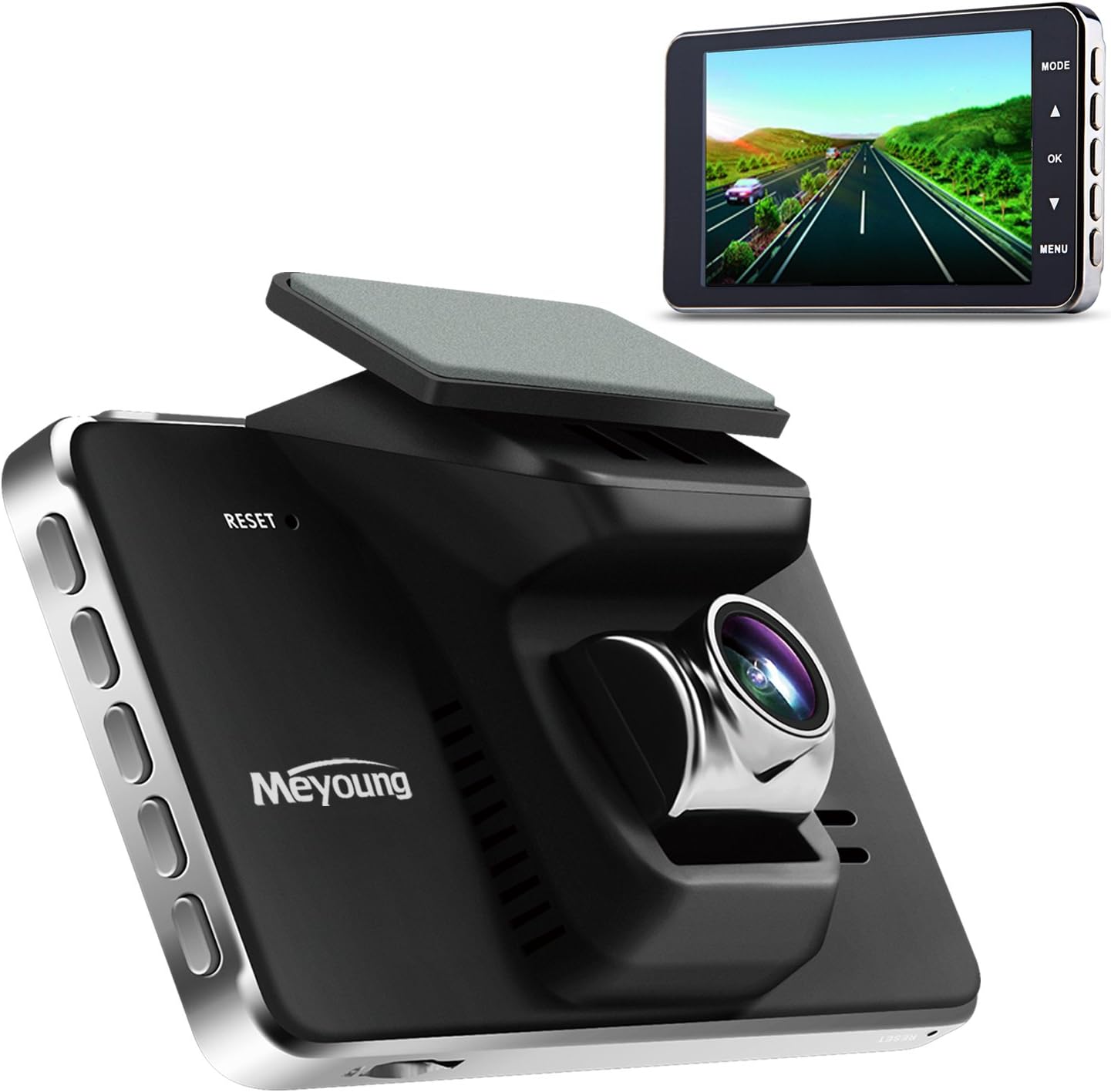 Meyoung 4" FHD 1080P Car Camera Recorder, Hidden Design LCD Car Dash Cam 170 Wide Angle Loop Recording, G-Sensor, WDR