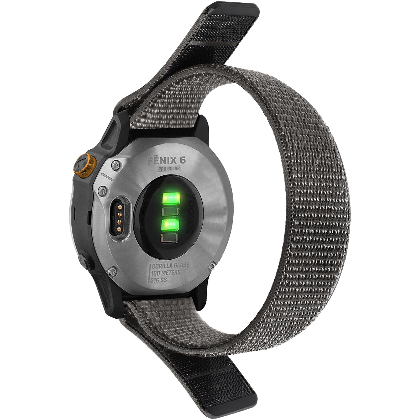 INF 26mm Replacement Nylon Watch Strap Compatible with Garmin Fenix 7X/6X/5X/3/D2 Bravo/Descent MK1 - Soft Breathable Sport Watch Band for Garmin Tactix Delta/Enduro/Coros Vertix 2 Smartwatches