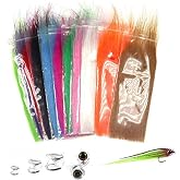 Greatfishing 13packs Mix Color Long Fiber Fly Tying Materials Streamer