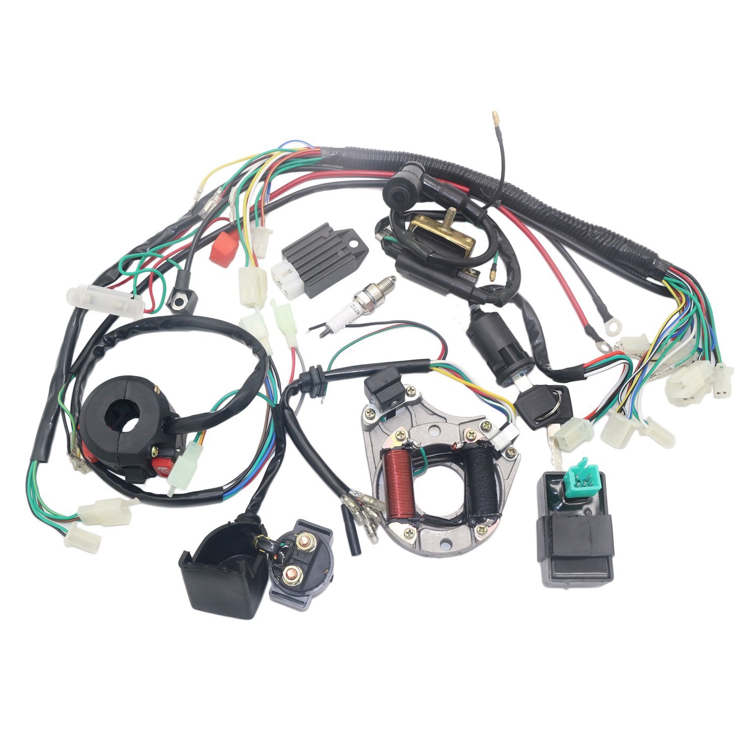 Amazon.com: JINGKE Complete Electrics Stator Coil CDI Wiring Harness for 4  Stroke ATV KLX 50cc 70cc 110cc 125cc Quad Bike Buggy Go Kart Pit Dirt  Bikes: ...