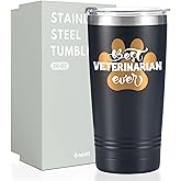Onebttl Vet Tech Gifts, Appreciation Gifts for Veterinary Technologists on Christmas, Birthday and End of Year, 20 oz Stainless Steel Insulated Tumbler - Black