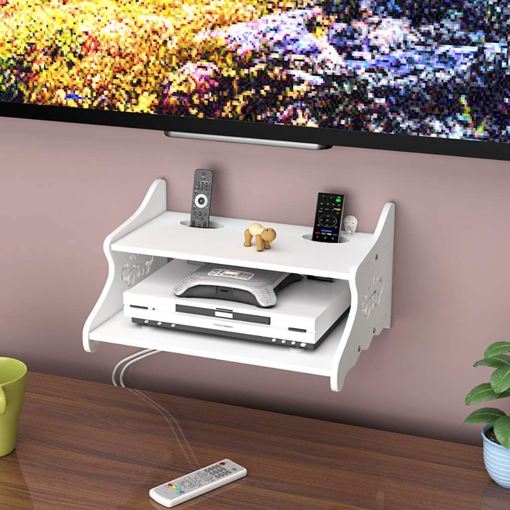 HZWDD Floating Shelves Wall Mounted Media Console, Wood