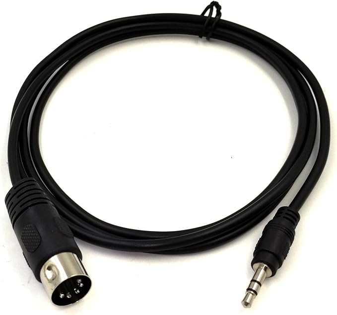 Maxhood MIDI Cable, 1.5M/5Ft 5Pin DIN Plugs Male to 3.5mm 1/8 inch TRS