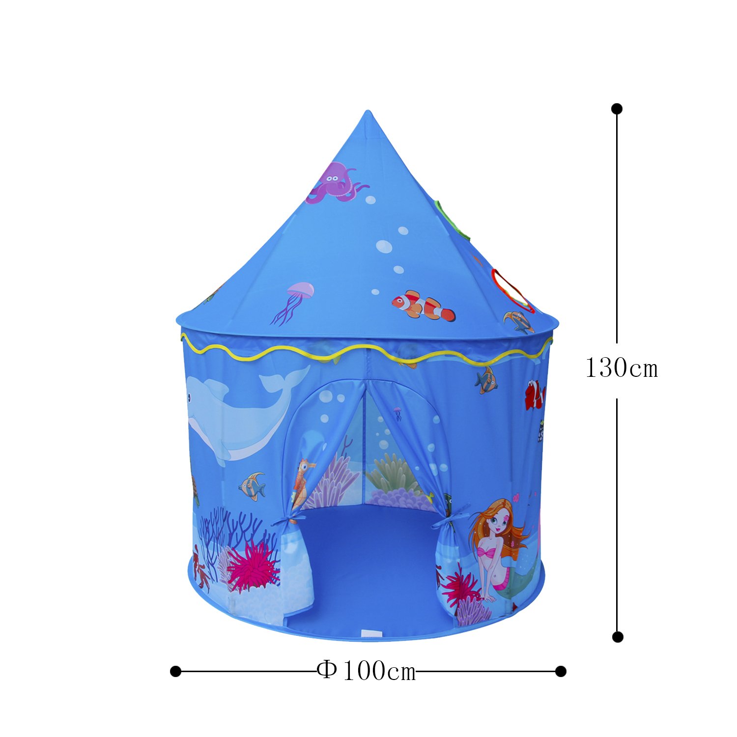 Homfu Play Tent For Kids Mermaid Castle Playhouse For Boys Girls Sea World Pattern Children Tent
