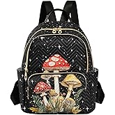NCRJCZQL Mushroom Quilted Backpack Purse for Women Fashion Small Backpack Shoulder Bag Travel Casual Daypack S
