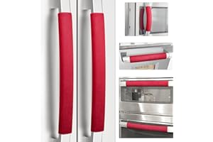 Luludamier Refrigerator Door Handle Covers, Set of 6, Non-Slip Fridge Handle Covers, Washable Appliance Handle Covers, Keep Your Kitchen Clean, Freezer Microwave Oven Dishwasher Handle Protector(Red)