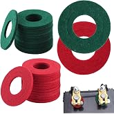 LEONTOOL 24 Pcs Battery Terminal Anti Corrosion Washers Fiber, Car Battery Terminal Protector Felt Wahsers Replacement Corrosion Prevention Shim Insert Pads (12 Green, 12 Red)