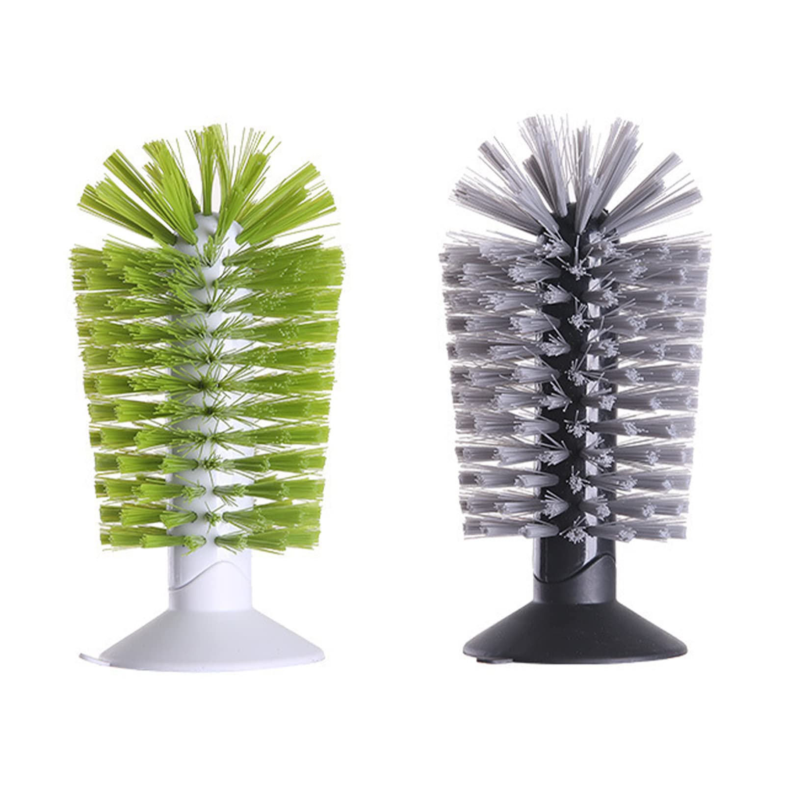 AUPSU 2Pcs Water Bottle Cleaning Brush, Standing Glass Washer with Suction Cup Bottle Cleaner for Beer Mugs