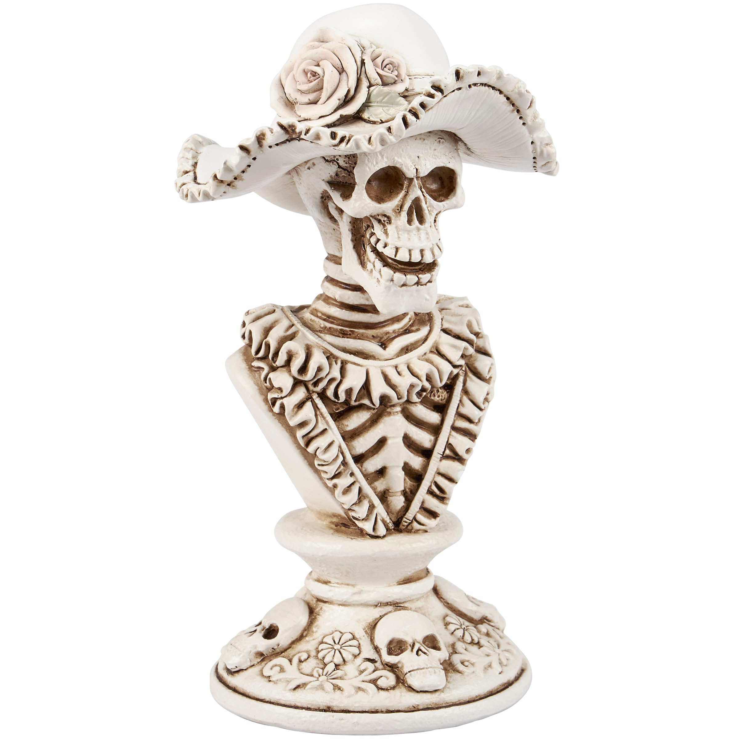 Photo 1 of Primitives by Kathy Seasonal Home Decor Lady Skeleton Figurine - Resin, Off White and Bronze, Halloween