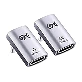 Cable Matters 2-Pack 40Gbps Right Angle USB C Adapter with 240W PD (90 Degree USB C Adapter) in Black - Thunderbolt 4, Thunde
