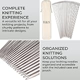 H&S 11 Pairs Stainless Steel Single-Pointed Knitting Needles Set 2.0–8.0mm view 2