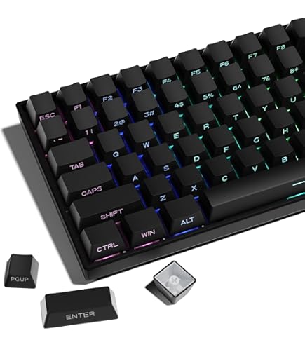 thumbnail image 2 of Sinyiin 64/74Key Translucents Keycaps Spiders Web Side Print Backlit Shine Through Keycaps For 60 80 61 64 68 75 87 Keyboards 2 of 12