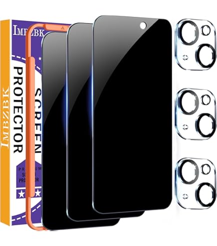 Pokolan 2 Pezzi Pellicola Privacy Viola Per IPhone 15 Plus - Vetro Temperato 9H Anti-Spy, Antiriflesso, Filtro Luce Blu