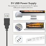ELUTENG 120mm USB PC Fan 5V 3 Speed Adjustable 1500RPM Metal Grill for Laptop view 6