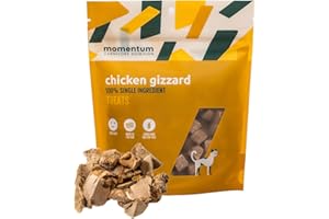Momentum Carnivore Nutrition Freeze-Dried Chicken Gizzard Cat Treats – Single-Ingredient, All-Natural, Grain-Free Treats – 1.9 oz Bag