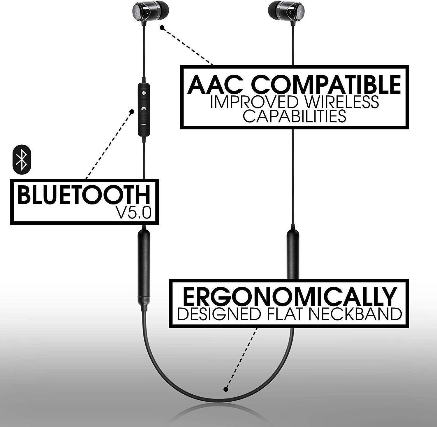 Soundmagic Bluetooth Neckband Headphones Microphone, Wireless Earbuds with 48 Hour Playtime - Image 4