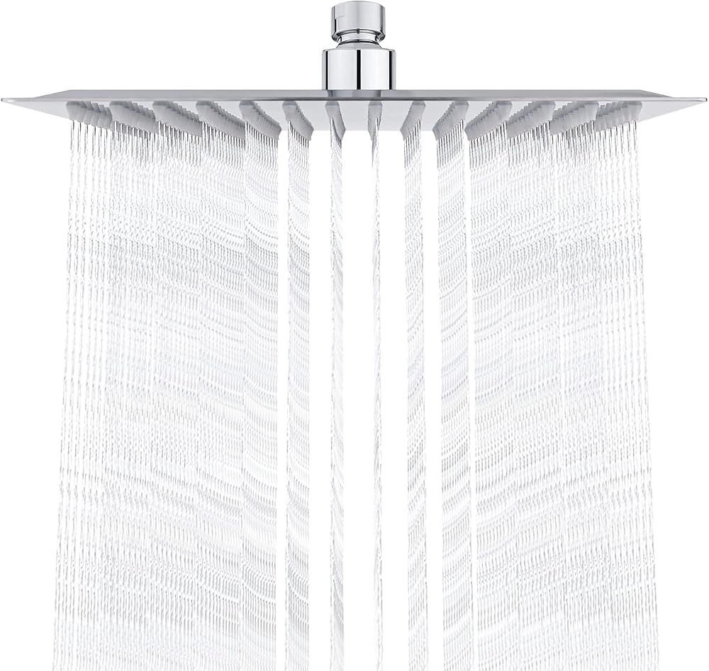 Ibergrif M20297 10 Inch Square Rain Shower Head Stainless Steel Chrome