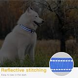 HEELE Reflective Dog Collar Nylon Padded Neoprene Large Blue L 40-66cm view 3