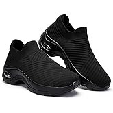 Walking Shoes Women Slip On Sock Sneakers Mesh Non Slip Shoes Air Cushion Platform Loafers