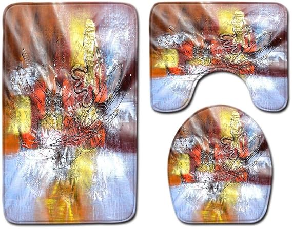 Ourui Badematten & -teppiche,3-Teiliges Set Rutschfester