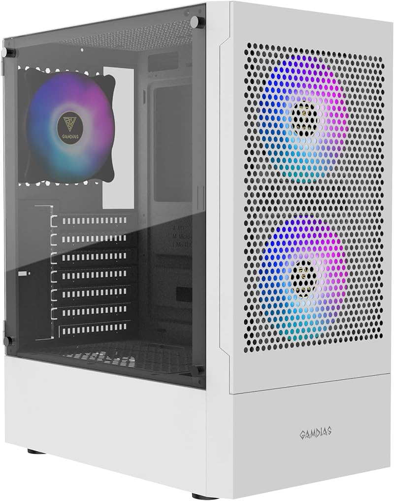 GAMDIAS Talos E3 Mesh Mid-Tower ATX Case with 3 ARGB Fans and Tempered Glass