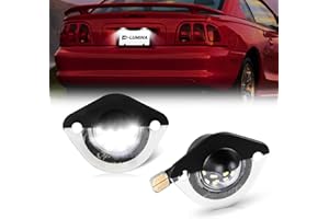 D-Lumina LED License Plate Light Tag Lamp Assembly for Fo-rd Mustang 1994-2004, Powered by 18-SMD 6000K White Tag Lights, Pack of 2