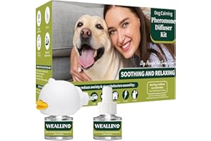 Dog Calming Diffuser Kit, 3-in-1 Pheromone Plug-in with 2 Refills (48ml Each), 60-Day Starter Set for Separation & Noise-Rela