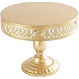 URANMOLE 18K Gold Antique Metal Cake Stand, Round Cupcake Stands, Wedding Birthday Party Dessert Cupcake Pedestal