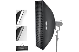 NEEWER Rectangular Softbox Kit, 12"x47" Strip Soft Box with Light Diffusers for Studio Photography Video Recording Streaming 