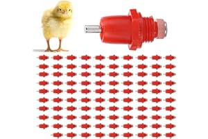 100Pcs Chicken Feeder, Chicken Nipples Automatic Poultry Water Nipple Waterer Drinker Outdoors for Chicken Ducks Quail and Ot