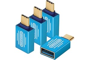 OASSUOSE 4-Pack USB C to USB Adapter (Gold-Plated),USB C Male to USB 3.0 Female OTG Adapter for iMac iPad Mini 6/Pro,MacBook Pro 2021,MacBook Air 2020 and Other Type C or Thunderbolt 4/3 Devices(Blue)
