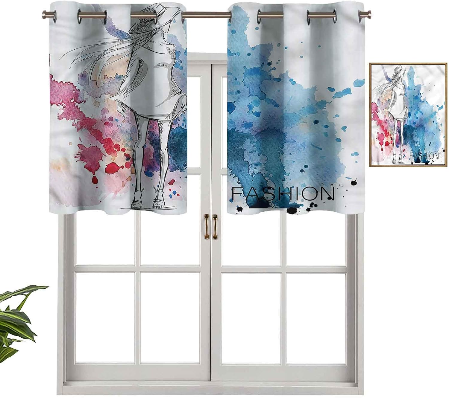 Hiiiman Cenefa moderna para ventana con sombrero, juego de 1, 106,7 x