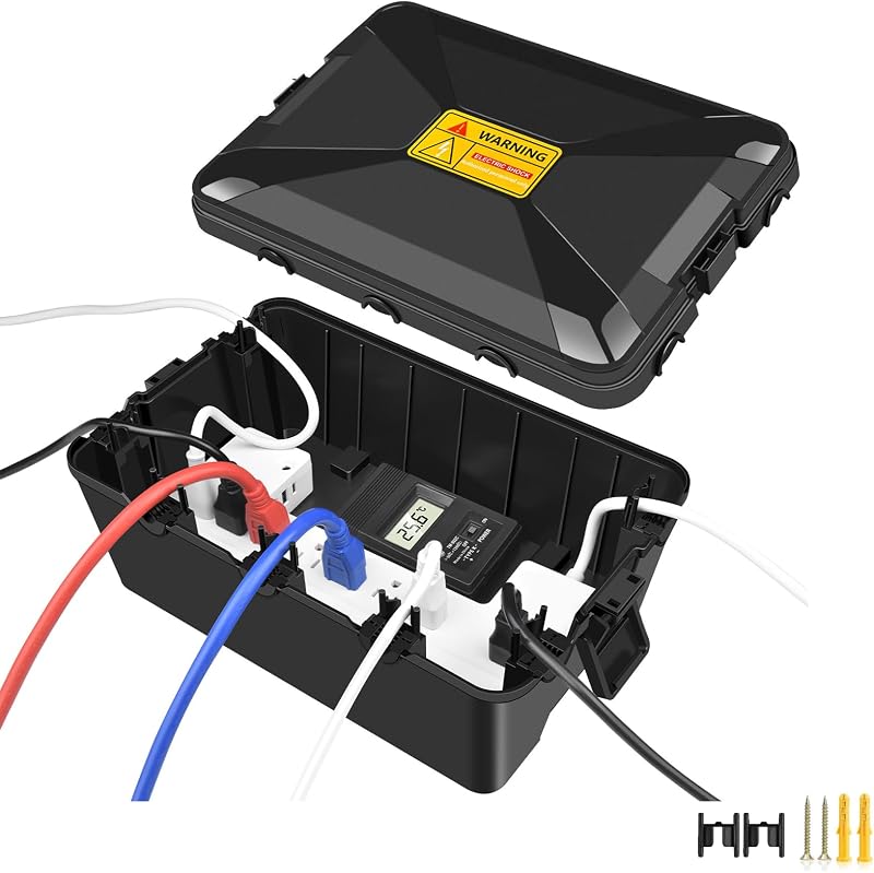 NineLeaf Extra Large Waterproof Electrical Box IP54 Weatherproof Outdoor Outlet