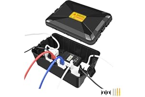 NineLeaf Large Outdoor Electrical Box (12.5 x 8.5 x 5 inch), IP54 Waterproof Extension Cord Cover,Weatherproof Connection Box for Power Strip, Plug, Socket, Timer, Holiday Light Decoration, Black
