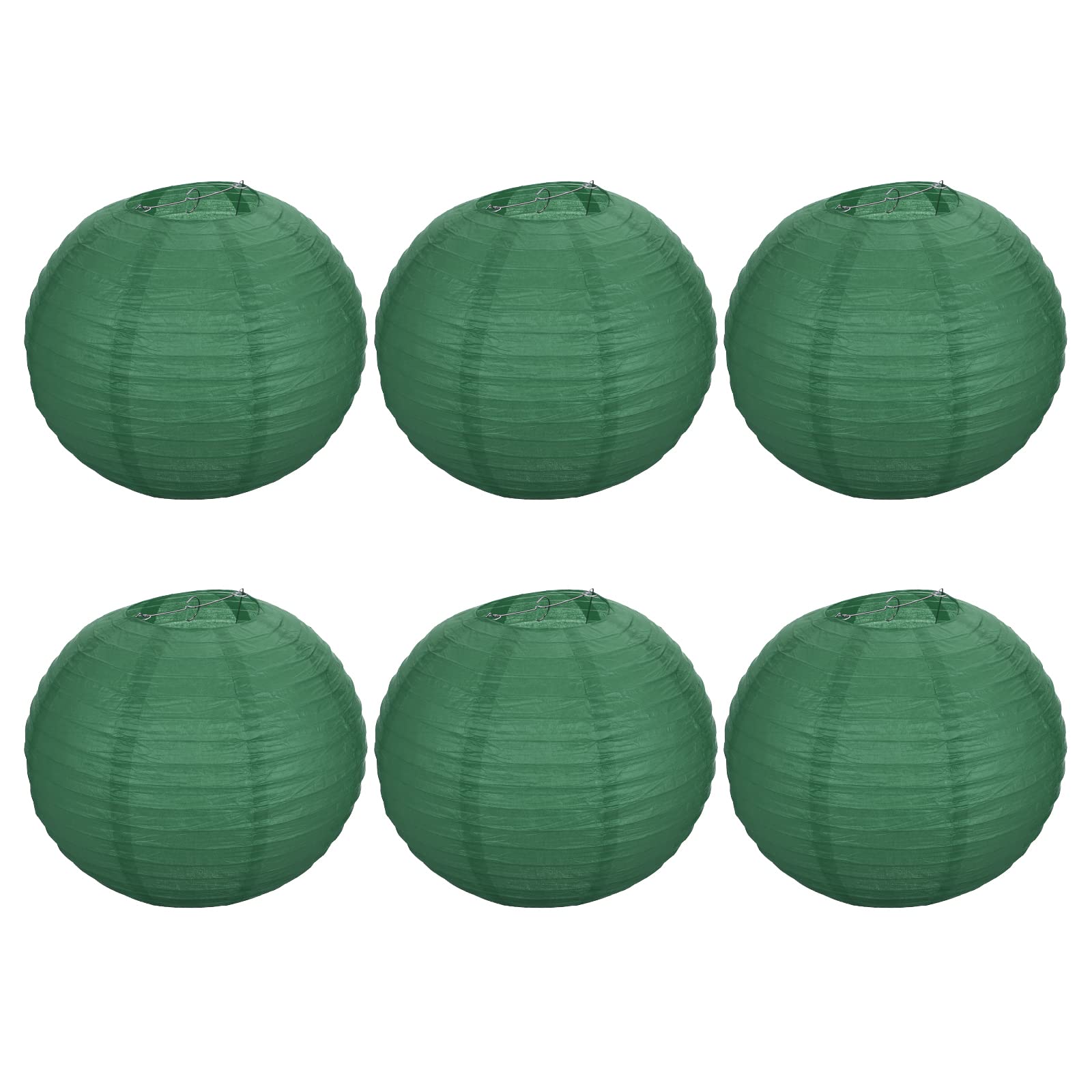 PATIKIL 16 Inch Paper Lanterns, 6 Pack Round Folding Hanging Lamp Shade for Wedding Home Party Festival Celebration, Dark Green — image 1